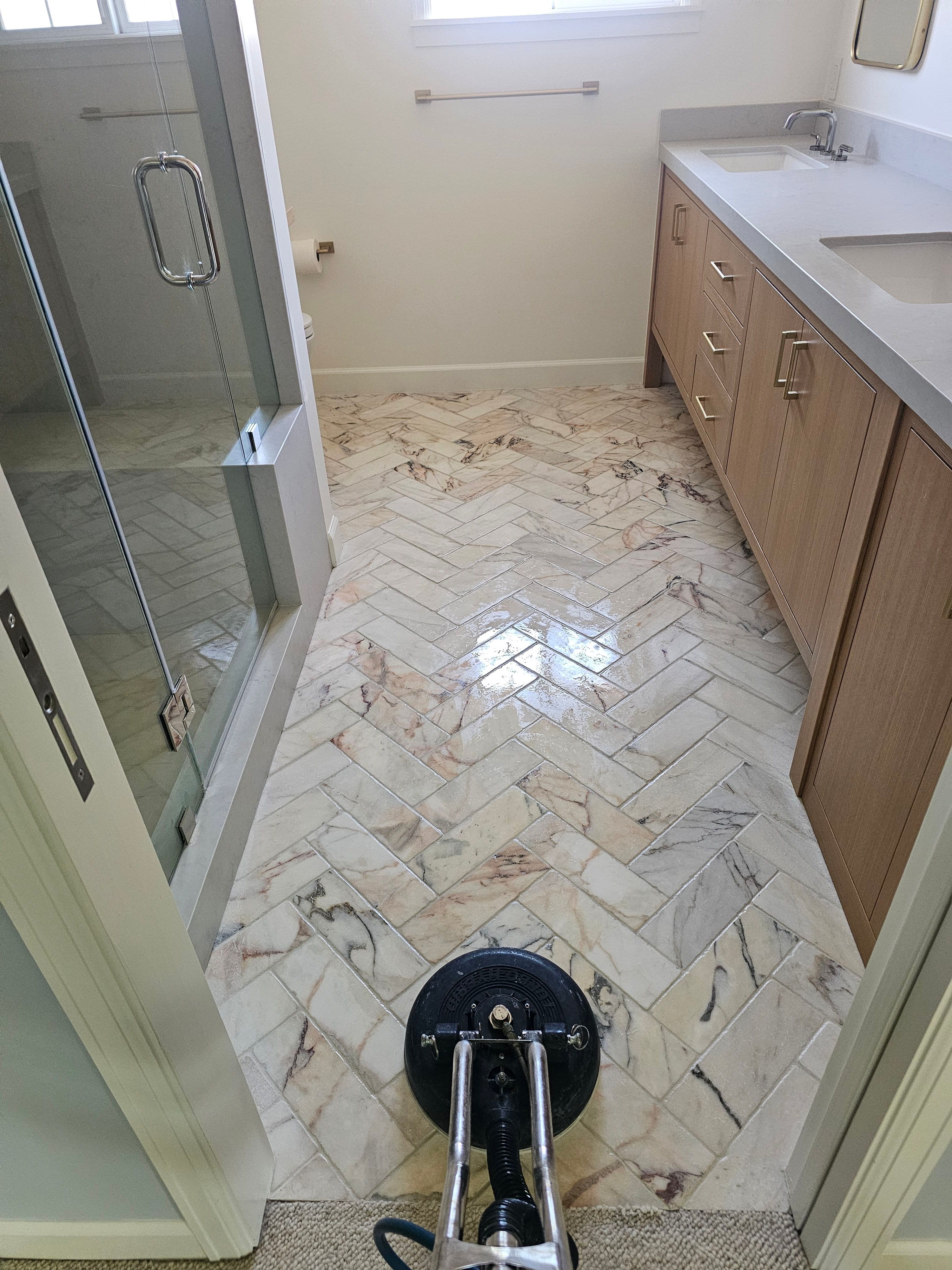 Project Marble Bathroom Floor Deep Cleaned in Santa Clara image